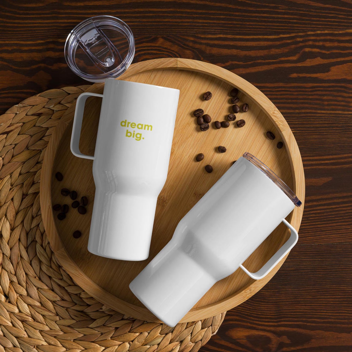 Travel Mug with Handle, Insulated Tumbler for Coffee, Tea, Reusable Cup for Travel, Daily Use
