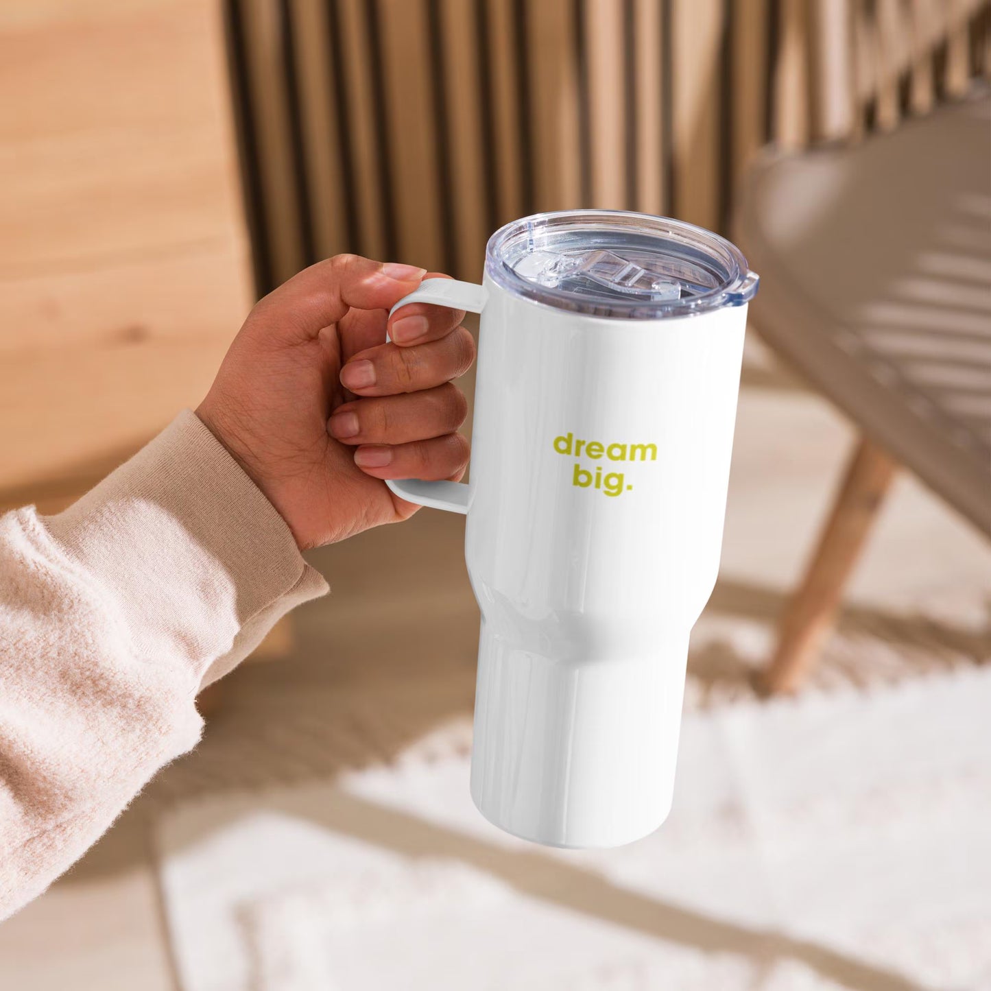 Travel Mug with Handle, Insulated Tumbler for Coffee, Tea, Reusable Cup for Travel, Daily Use
