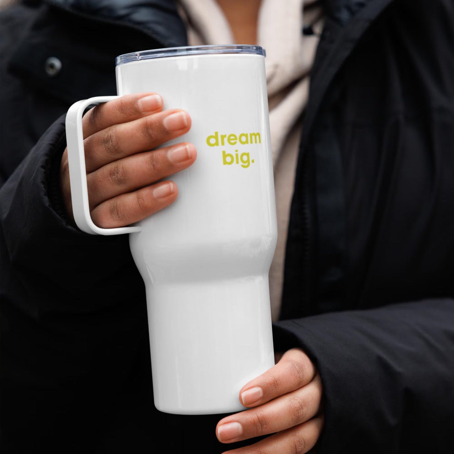 Travel Mug with Handle, Insulated Tumbler for Coffee, Tea, Reusable Cup for Travel, Daily Use